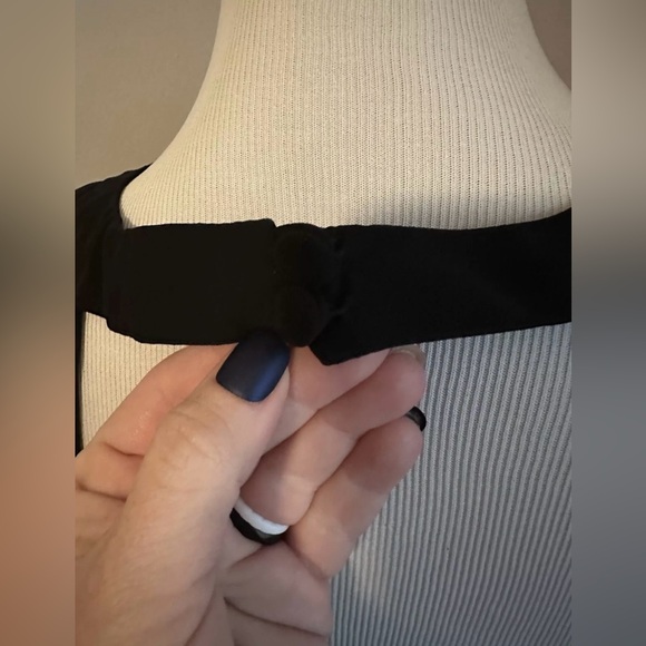 Bisou Bisou Open Back Dress 10 Black Blue White Ikat Geometric Michelle Bohbot - Picture 8 of 10